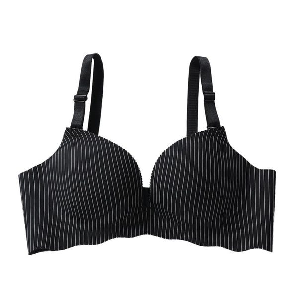 Without Rim Bra Gathered On Thin Thick Bra Ladies Seamless Underwear Set