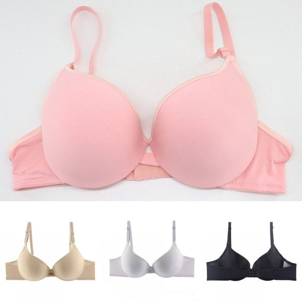 C Cup Bra Pure Color Deep V Underwear Adjustable